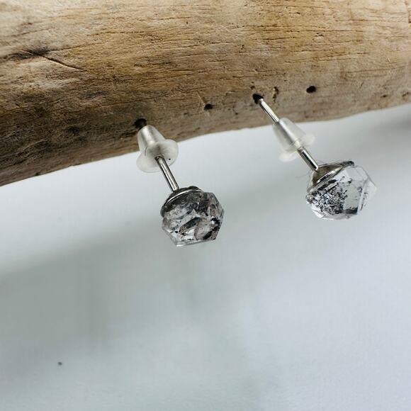 Herkimer Diamond Sterling Silver Stud Earrings - Picture 7 of 8